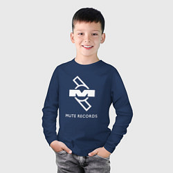 Лонгслив хлопковый детский Depeche Mode Mute Records Logo, цвет: тёмно-синий — фото 2