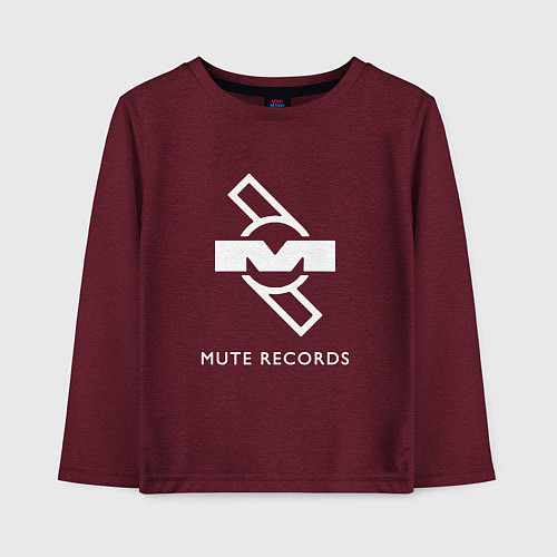 Детский лонгслив Depeche Mode Mute Records Logo / Меланж-бордовый – фото 1