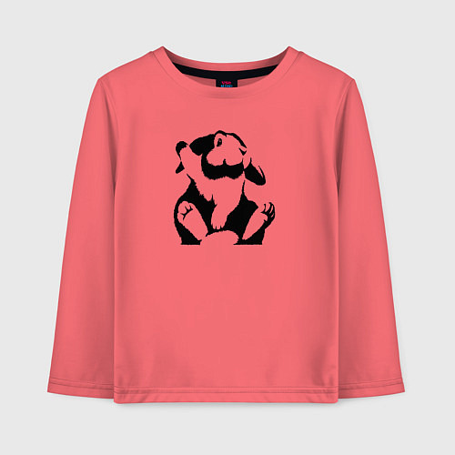 Детский лонгслив Заяц машем / Коралловый – фото 1