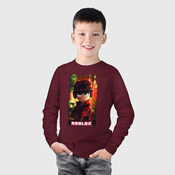 Лонгслив хлопковый детский Roblox game avatar, цвет: меланж-бордовый — фото 2