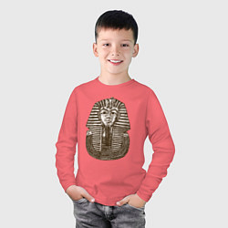 Лонгслив хлопковый детский Статуя Сфинкса, цвет: коралловый — фото 2
