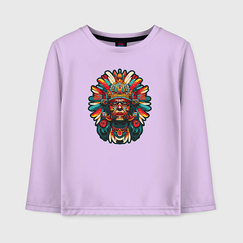 Детский лонгслив Индеец города ацтеков / Лаванда – фото 1