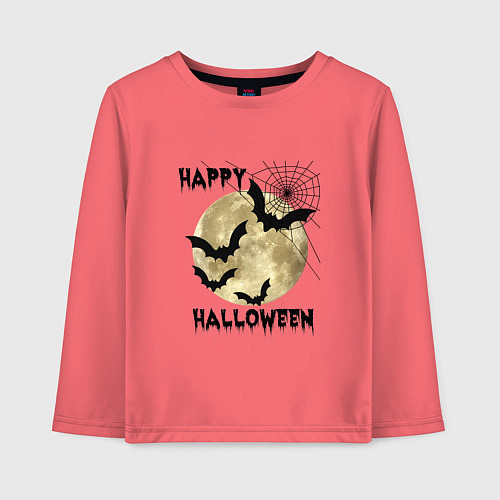 Детский лонгслив Хэллоуин приближается / Коралловый – фото 1