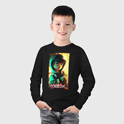 Лонгслив хлопковый детский Персонаж Роблокс, цвет: черный — фото 2