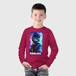 Лонгслив хлопковый детский Roblox cyberpunk style, цвет: маджента — фото 2