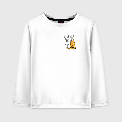 Детский лонгслив Ленивиц за ноутом / Белый – фото 1