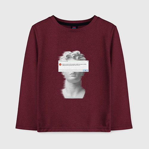 Детский лонгслив Антиной error / Меланж-бордовый – фото 1