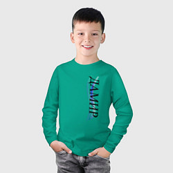 Лонгслив хлопковый детский Имя Дамир, цвет: зеленый — фото 2