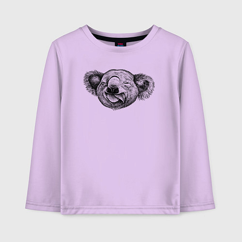 Детский лонгслив Коала голова / Лаванда – фото 1
