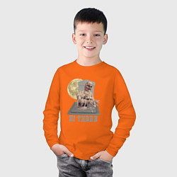 Лонгслив хлопковый детский Хэллоуин на кладбище, цвет: оранжевый — фото 2
