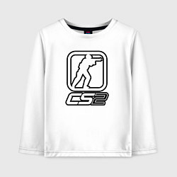 Лонгслив хлопковый детский CS2 logo, цвет: белый