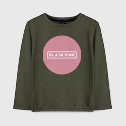 Лонгслив хлопковый детский Black pink - emblem - group, цвет: меланж-хаки