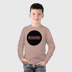 Лонгслив хлопковый детский Black pink - logotype - group - South Korea, цвет: пыльно-розовый — фото 2