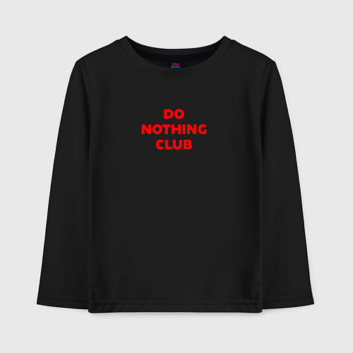 Детский лонгслив Do nothing club / Черный – фото 1