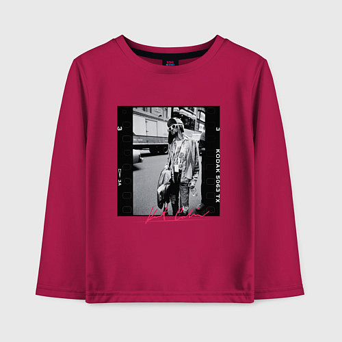 Детский лонгслив Kurt Cobain - The Last Session / Маджента – фото 1