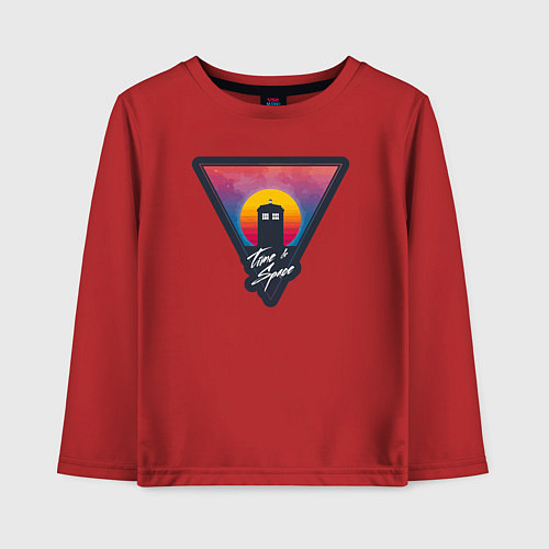 Детский лонгслив Время и космос / Красный – фото 1