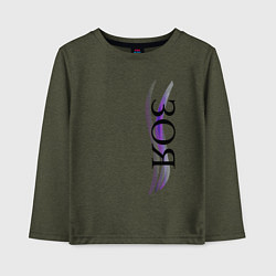 Лонгслив хлопковый детский Имя Зоя, цвет: меланж-хаки