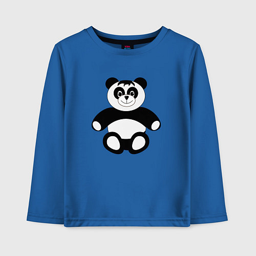 Детский лонгслив Панда медведь cartoon / Синий – фото 1