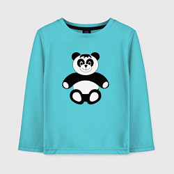 Лонгслив хлопковый детский Панда медведь cartoon, цвет: бирюзовый