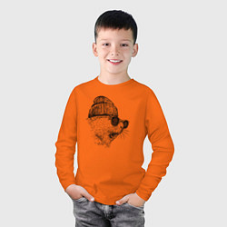 Лонгслив хлопковый детский Морская свинка модная, цвет: оранжевый — фото 2