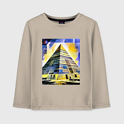 Лонгслив хлопковый детский Великие пирамиды майя, цвет: миндальный