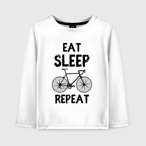 Детский лонгслив Eat sleep bike repeat / Белый – фото 1