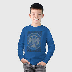 Лонгслив хлопковый детский Герб Российской империи, цвет: синий — фото 2