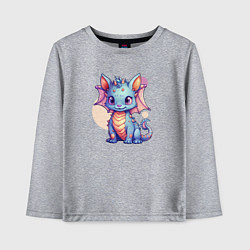 Лонгслив хлопковый детский Cute dragon cat, цвет: меланж