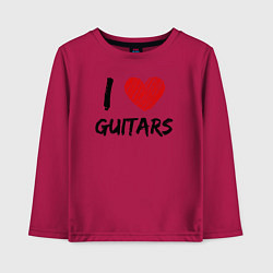 Лонгслив хлопковый детский Люблю гитары, цвет: маджента