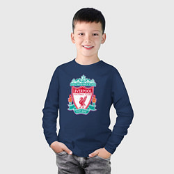 Лонгслив хлопковый детский Liverpool fc sport collection, цвет: тёмно-синий — фото 2