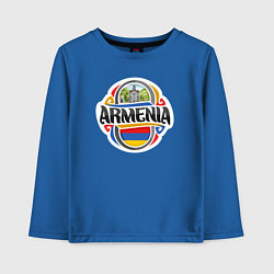 Лонгслив хлопковый детский Adventure Armenia, цвет: синий