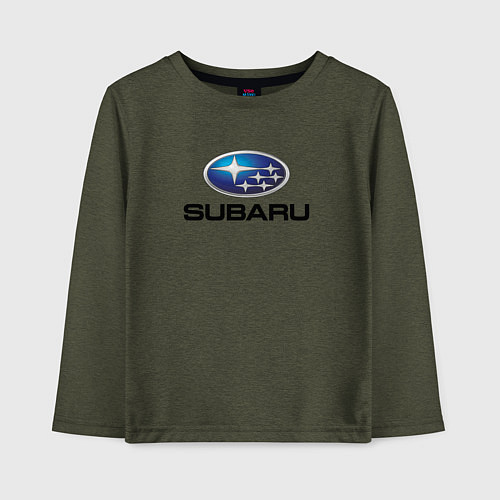 Детский лонгслив Subaru sport auto / Меланж-хаки – фото 1
