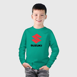 Лонгслив хлопковый детский Suzuki sport auto, цвет: зеленый — фото 2