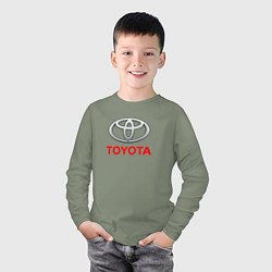 Лонгслив хлопковый детский Toyota sport auto brend, цвет: авокадо — фото 2