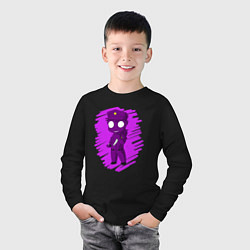 Лонгслив хлопковый детский Фиолетовый человек, цвет: черный — фото 2