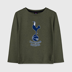 Лонгслив хлопковый детский Tottenham Hotspur fc sport, цвет: меланж-хаки