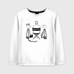 Лонгслив хлопковый детский Я режиссёр, цвет: белый