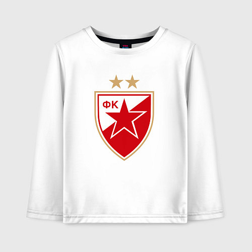 Детский лонгслив Црвена звезда сербия / Белый – фото 1