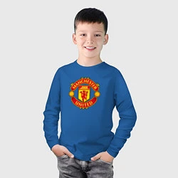Лонгслив хлопковый детский Манчестер Юнайтед фк спорт, цвет: синий — фото 2