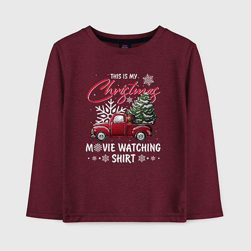 Детский лонгслив Movie watching shirt / Меланж-бордовый – фото 1