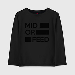 Лонгслив хлопковый детский Mid or feed, цвет: черный