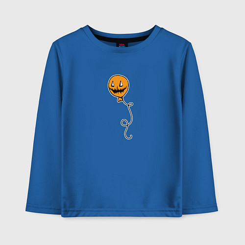 Детский лонгслив Хэллоуин шарики и приведение / Синий – фото 1