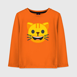 Лонгслив хлопковый детский Жёлтый котик счастлив, цвет: оранжевый