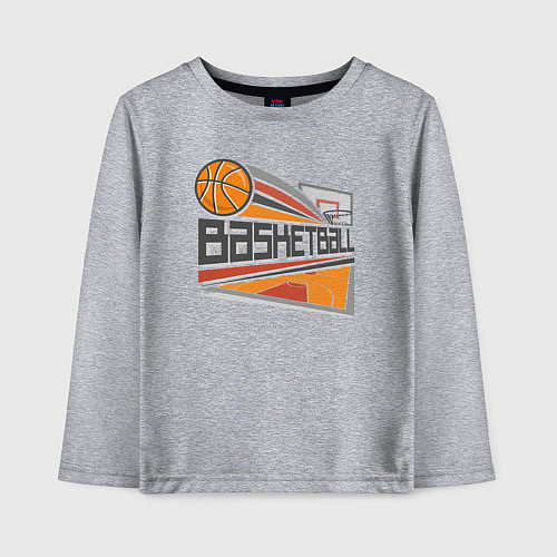 Детский лонгслив Basketball ground / Меланж – фото 1