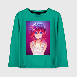 Лонгслив хлопковый детский Anime Girl refflex, цвет: зеленый