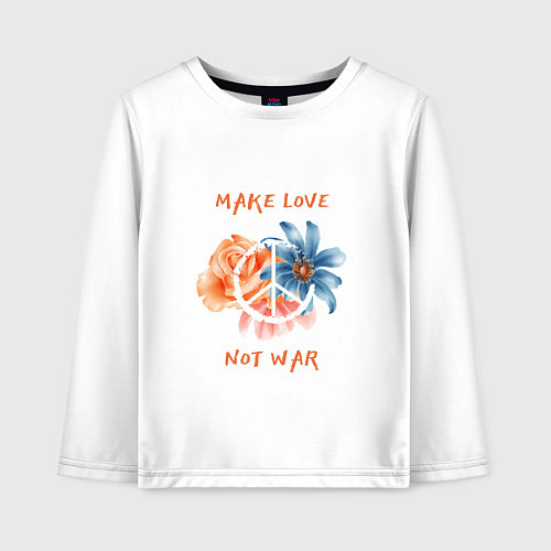 Детский лонгслив Make love not war2 / Белый – фото 1