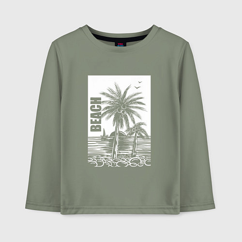 Детский лонгслив Пляж пальмы / Авокадо – фото 1