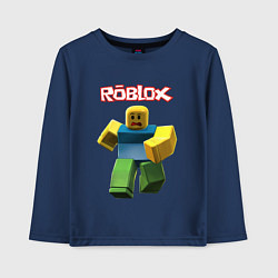 Лонгслив хлопковый детский Roblox бегущий персонаж, цвет: тёмно-синий