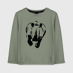 Лонгслив хлопковый детский Носорог атакует, цвет: авокадо