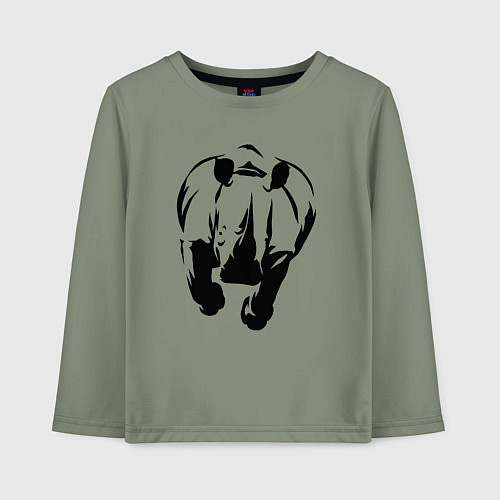Детский лонгслив Носорог атакует / Авокадо – фото 1